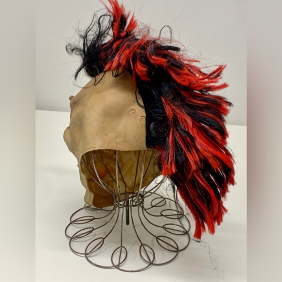 Y2K Vintage Rubber Mohawk Facial Piercing Punk Skull Death Mask Adult One Size - Picture 11 of 16